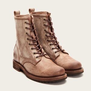 Frye Veronica Rustic Lace Up Leather Combat Boots